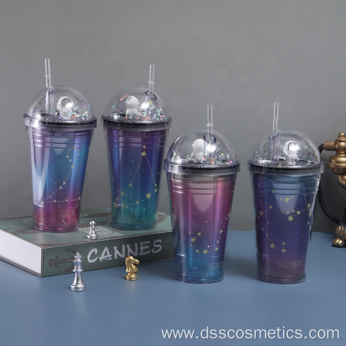 Double Constellation Creative Cup with straw